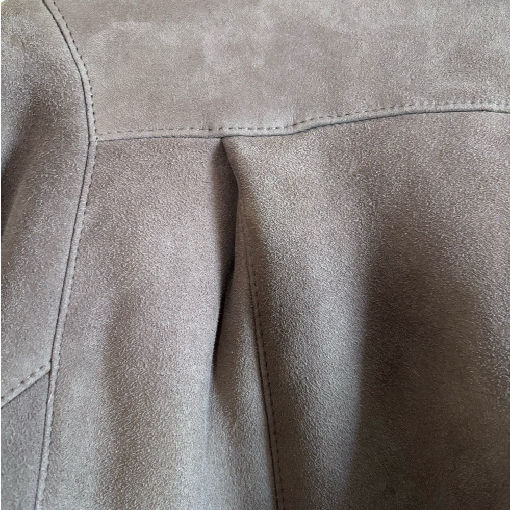 Shearling, Suede & Fur Long Trench Coat - Womens Size L Made in Finland - Picture 6 of 6